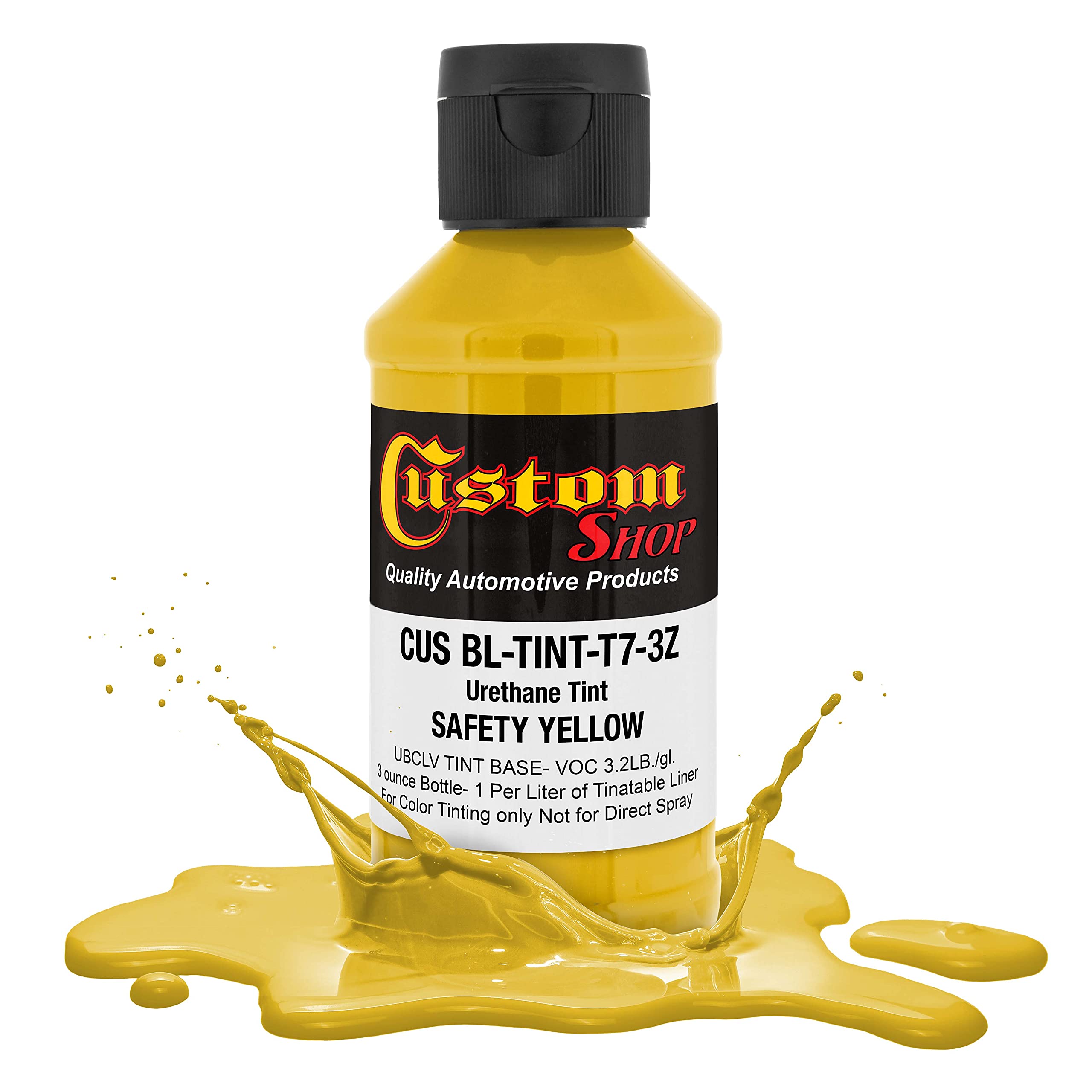 Custom Coat 3 Ounce (Safety Yellow Color) Urethane Tint Concentrate For Tinting Truck Bed Liner Coatings - Proportioned For Use